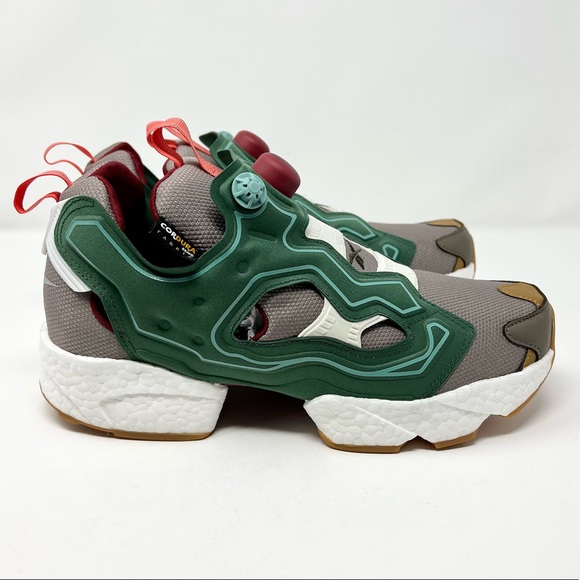 Reebok x adidas x BBC INSTAPUMP FURY BOOST GREEN Low Top Athletic Sneakers - Picture 5 of 15